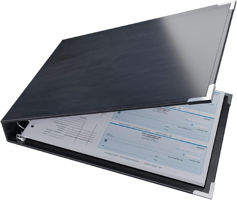 Davis Group Premium 3-Up Business Checkbook Binder, Big and Small Business Essentials for Checks, Black - Image 1